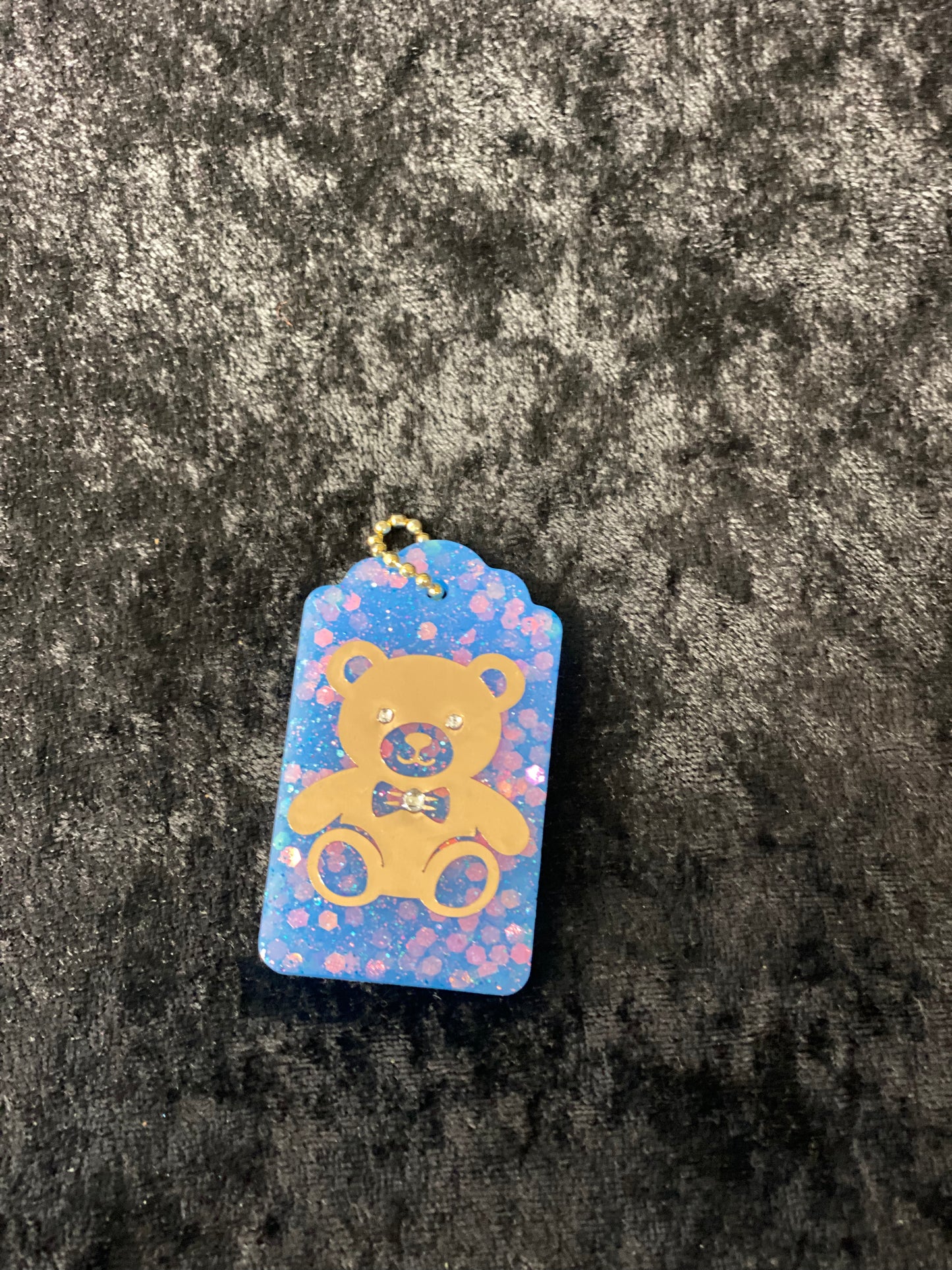 Blue Teddy Glam Charm Tag