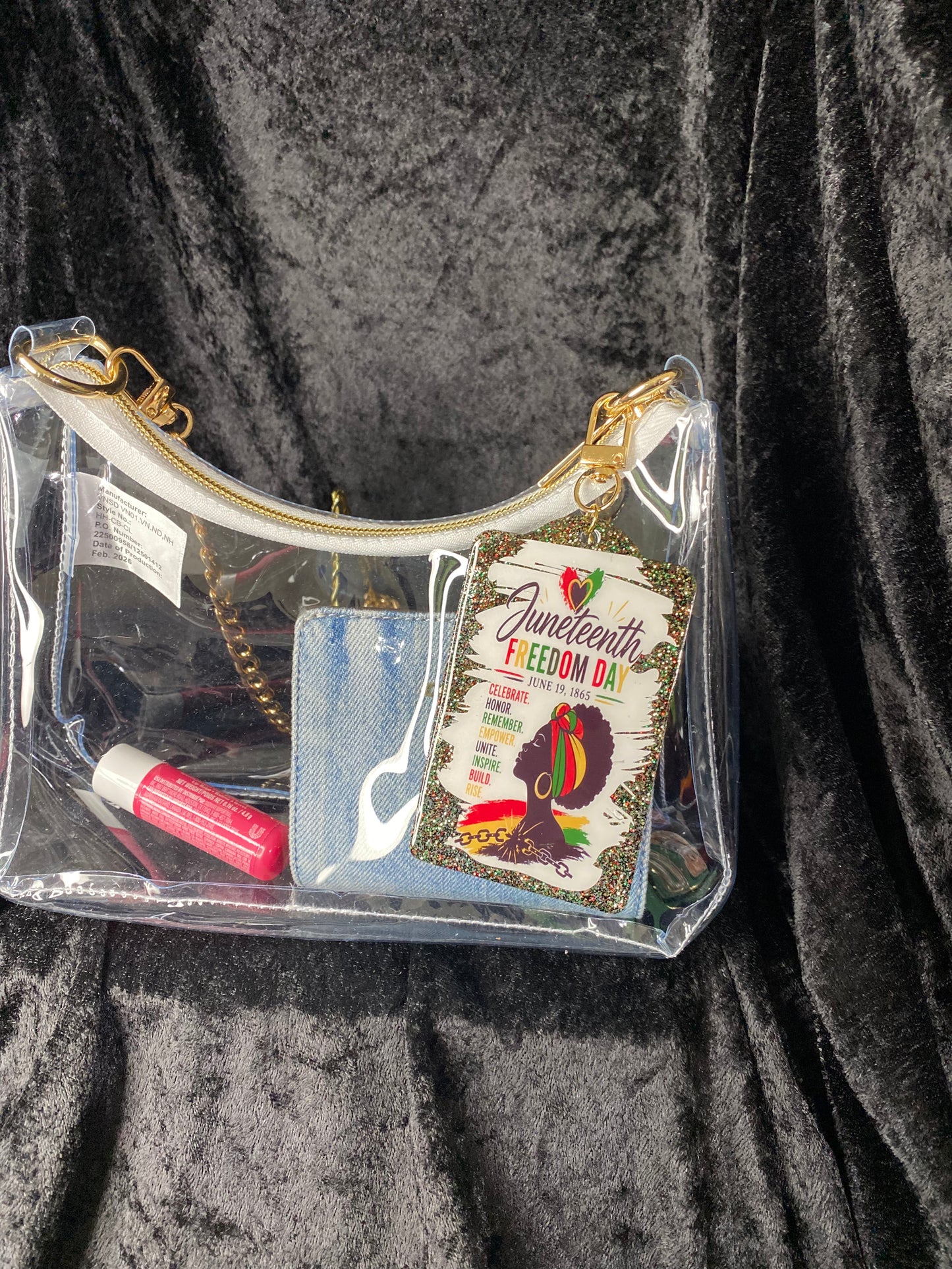 Handmade Juneteenth Freedom Day | Resin Bag Tag | Black Heritage Accessory