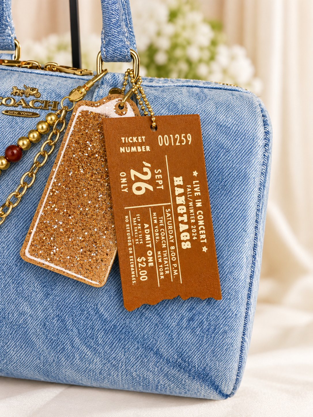 Brown & Cream Concert Ticket Bag Charm