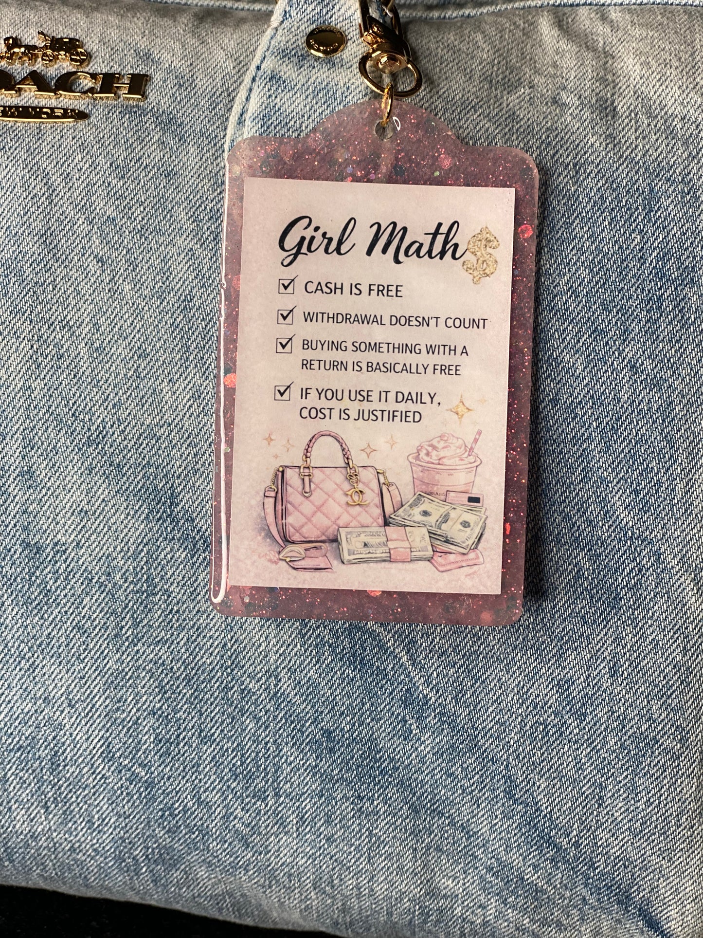 Girl Math Bag Charm Tag – Luxury Justified Edition 💅🏽✨