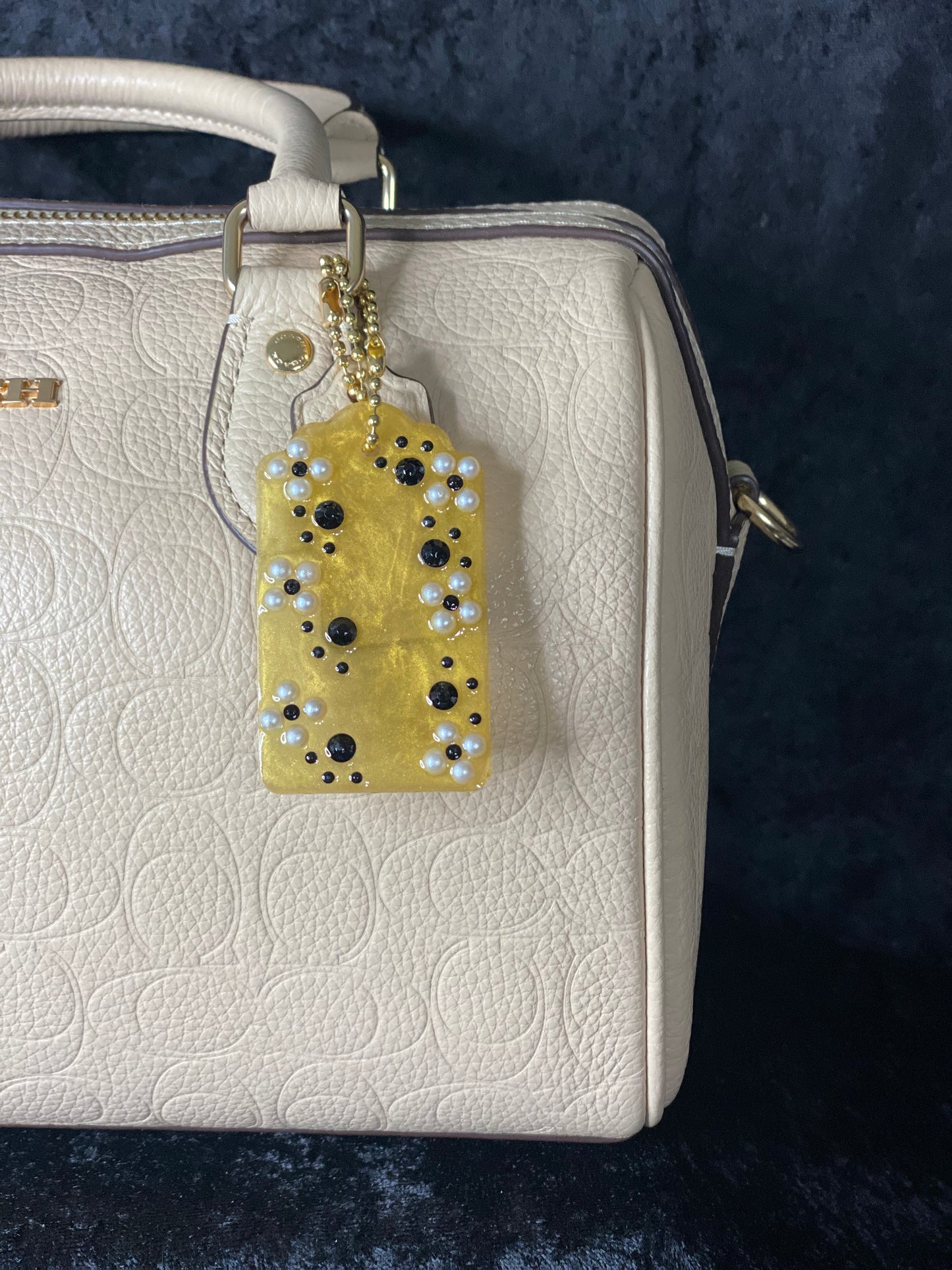 Golden Hour Pearl Statement Mini Bag Charm