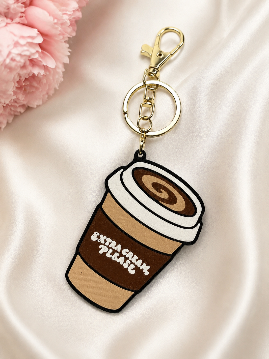 Extra Cream Please Coffee Cup Bag Charm