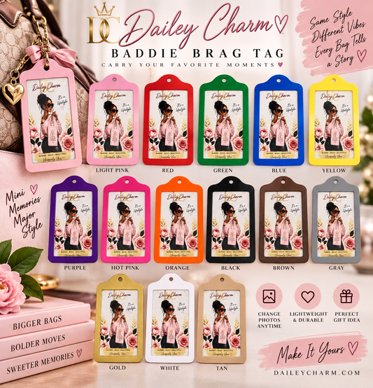 Baddie Brag Tag | Custom Photo Bag Charm