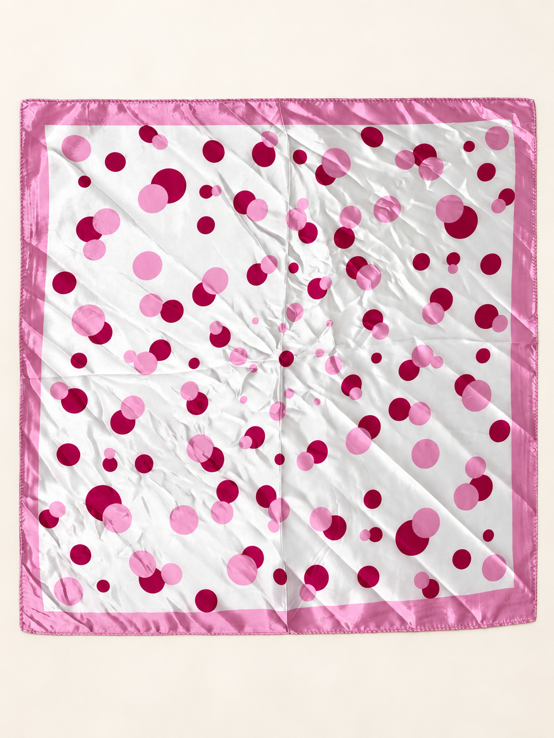 Polka Dot Silk Scarf — 50 × 50 cm