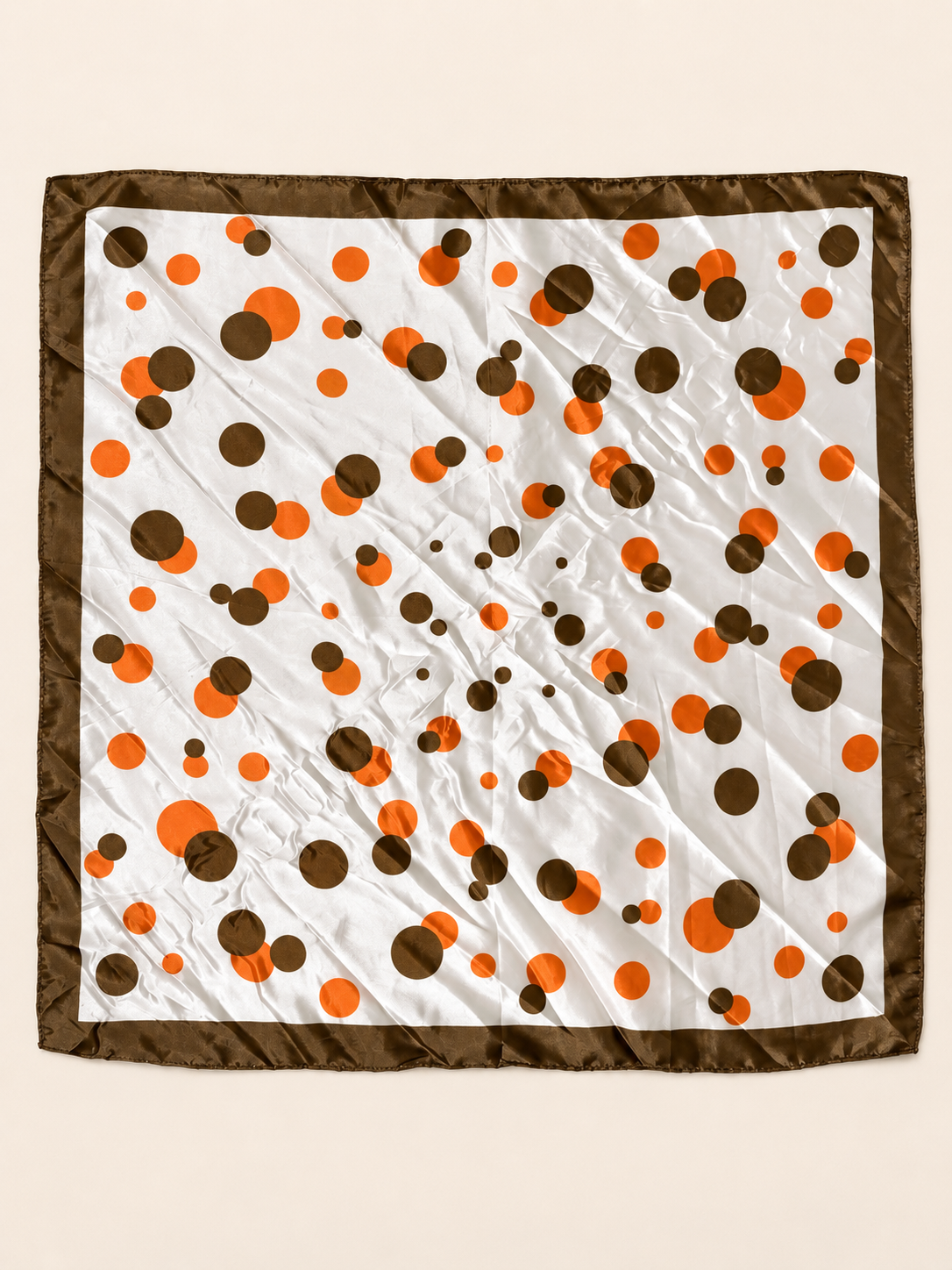 Polka Dot Silk Scarf — 50 × 50 cm